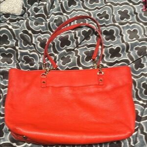 Michael Kors Red Tote with Gold Hardware